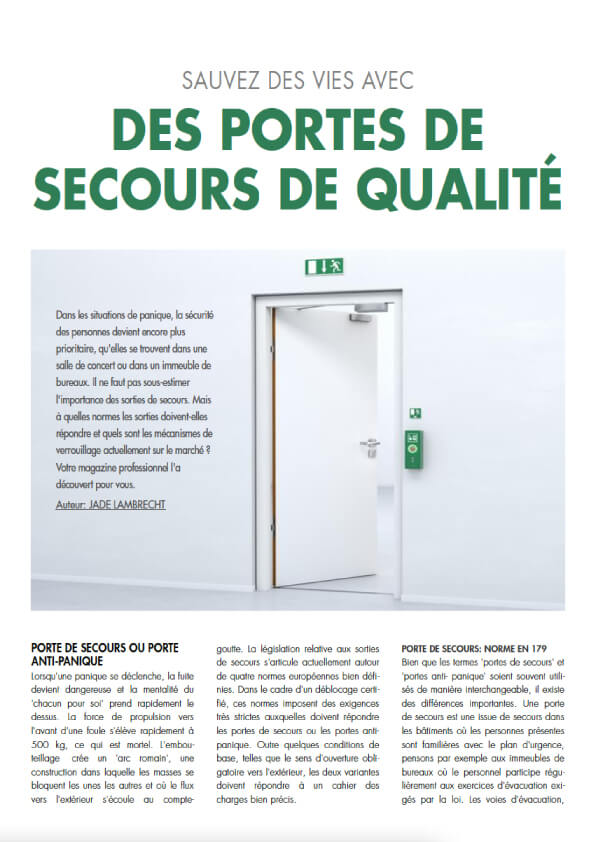 Sauvez des vies avec des portes de secours de qualité